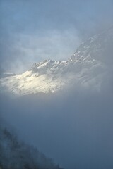 clouds in the mountains