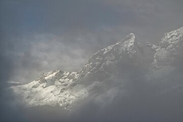 clouds in the mountains