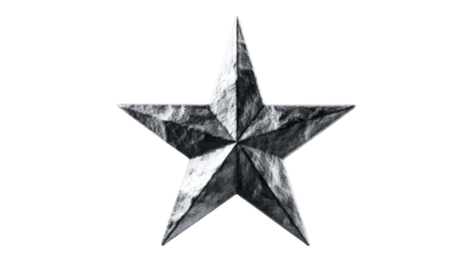 Silver star metallic shiny celestial symbol cosmic element bright glowing object isolated on white background