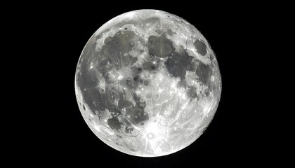 Fototapeta premium Detailed Full Moon in Space, Showing Craters and Surface Texture.