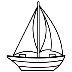 Minimal Sailboat Line Vector