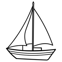Minimal Sailboat Line Vector