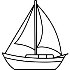 Minimal Sailboat Line Vector