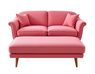Elegant Pink Sofa with Cushions in Modern Living Room Setting