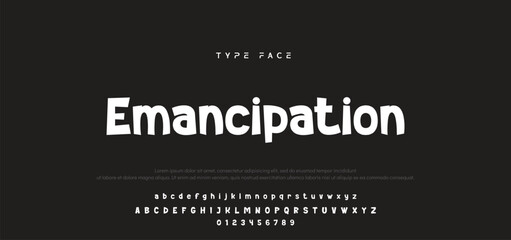 Playful style font design, childish alphabet letters and numbers vector illustration