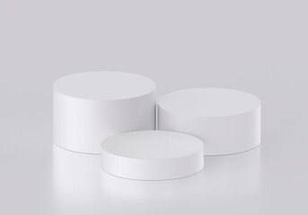 White product display podium in studio room, for display presentation