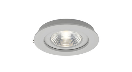 White recessed light glows, showcasing modern lighting design. Perfect for interior design mockups, advertising, or product photography.