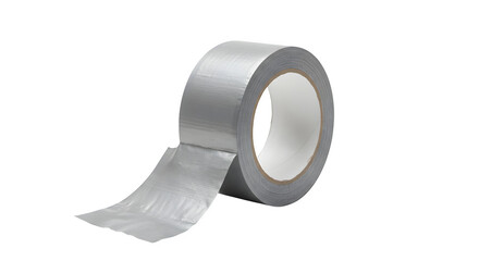 Silver duct tape roll glistens against a black backdrop. Ideal for product shots, DIY projects, or emergency branding.