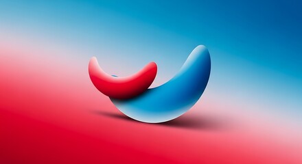 Obraz premium Abstract Red and Blue Shapes on Gradient Background