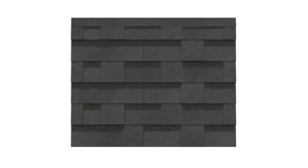 Gray roofing shingle shows rugged texture, offering a surface for product display, branding, or architectural rendering with a textured, durable appeal.