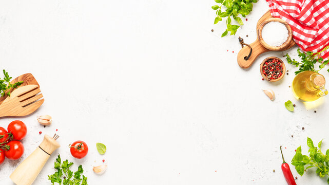 Healthy food background on white.