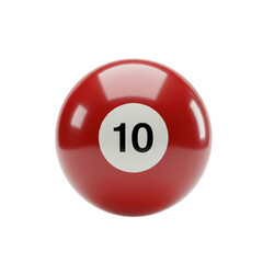 Red_Billiard_Ball_Number_TenIsolated_Isolated