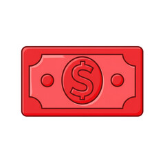 Vector red colour dollar sign