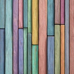 pastel rainbow wood slats wall background for design