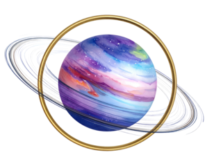 Galaxy planet ring vector PNG