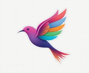 abstract colorful bird on white background, vector illustration