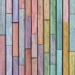pastel rainbow wood slats wall background for design