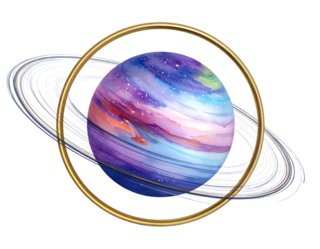 Galaxy planet ring vector PNG