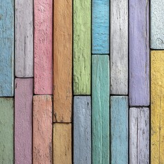 pastel rainbow wood slats wall background for design