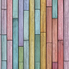 pastel rainbow wood slats wall background for design