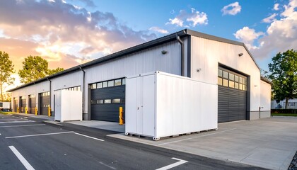 Modern Industrial Warehouse Exterior.