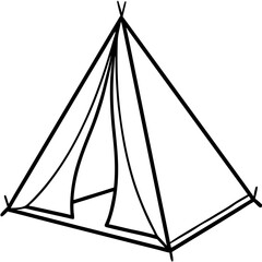 Tent Camping Icon line art vector