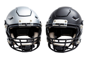 Fototapeta premium Modern Football Helmets in Silver and Black Color Variations