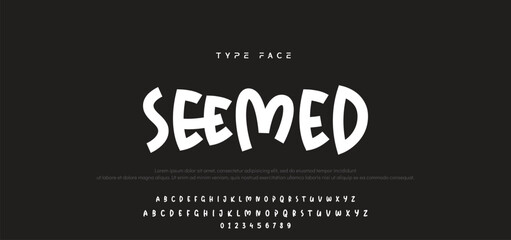 Playful cartoon Font, funky typeface for joyful brings life designs like children's artwork, birthday invitations, playful branding, and carnival typography. Vector typeset