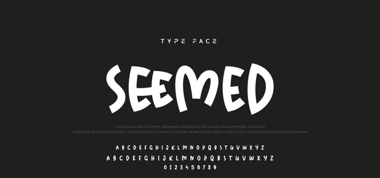 Playful cartoon Font, funky typeface for joyful brings life designs like children's artwork, birthday invitations, playful branding, and carnival typography. Vector typeset