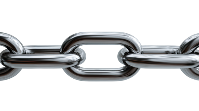 Polished steel chain links