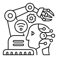 Synergy of Robotics and Artificial Intelligence. Representing the Integration of Human-like Intelligence, Mechanical Automation, and Wireless Technology for Advanced Industrial and Smart Systems.