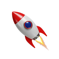 RedBlue_Rocket_Launch_Isolated_3D_Render_Isolated