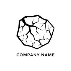 Cracked Rock Logo Design - A Symbol of Strength and Resilience.