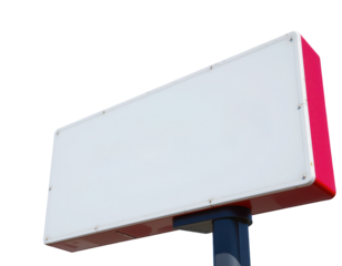 Blank Billboard Sign with Red Edge Suitable for Advertising Display