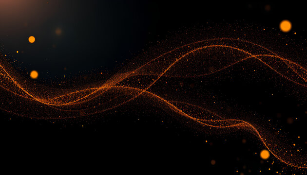 Corporate presentation background with abstract gold glitter effect, dark backdrop, data visualization style accents 2