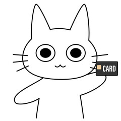 カードで支払いする猫のイラスト