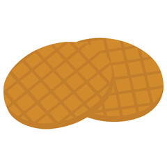Stroopwafel Dutch waffle cookie flat color vector illustration template design