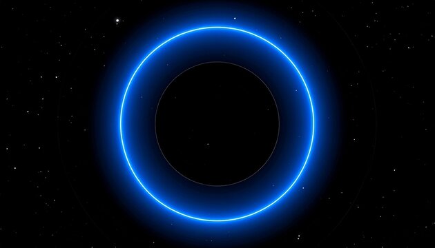Neon Eclipse Glowing Blue Rings. Celestial Blue. Neon Circle Glow. Blue Orbit.Neon Light Rings. Sapphire Glow Neon Circular Lights.
