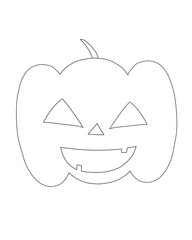 ジャックオーランタンの線画アイコン（トライアングルアイ）