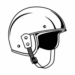 Fototapeta premium Black and white motorcycle helmet icon on a white background symbol safety