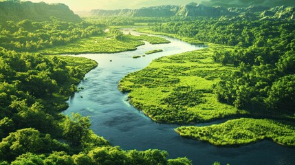 River winding through lush landscape