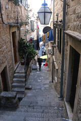 Picturesque Mediterranean street in Dubrovnik, Croatia.