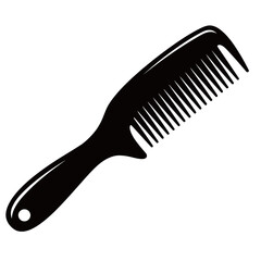black and white silhouette of a Hairbrush vector on a white background