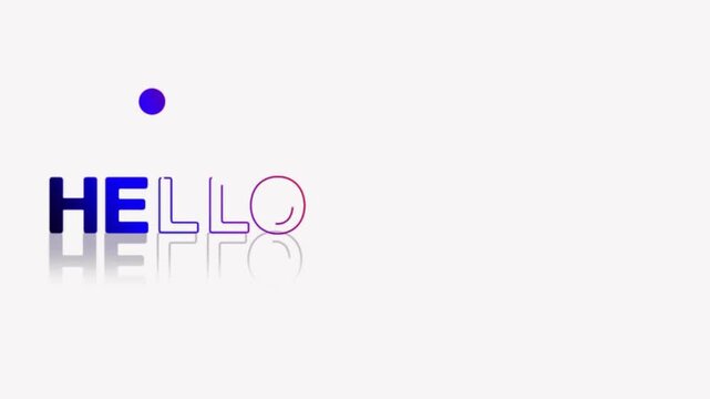  animated jumping or bouncing ball of Hello summer text word lettering typography glow neon reveal, Bright letters jump in the inscription theme video,motion seamless loop animation colorful gradient 