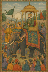 Indian mughal Art illustration, 