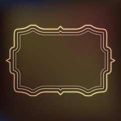 Minimalistic glowing neon outline frame with layered light effects