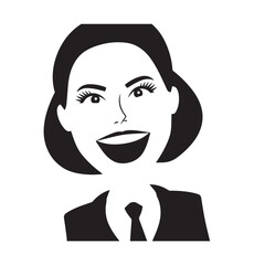 Beautiful Woman in Formal Dress Black and White Illustration Vector Art Design