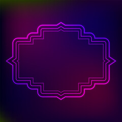 Futuristic triple neon border with layered glow effects