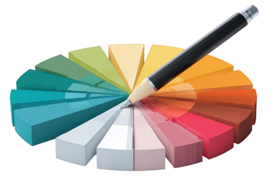 Colorful Circle Diagram With Pencil
