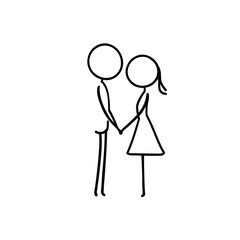 Fototapeta premium A couple's silhouette with a child, a vector illustration of love and family